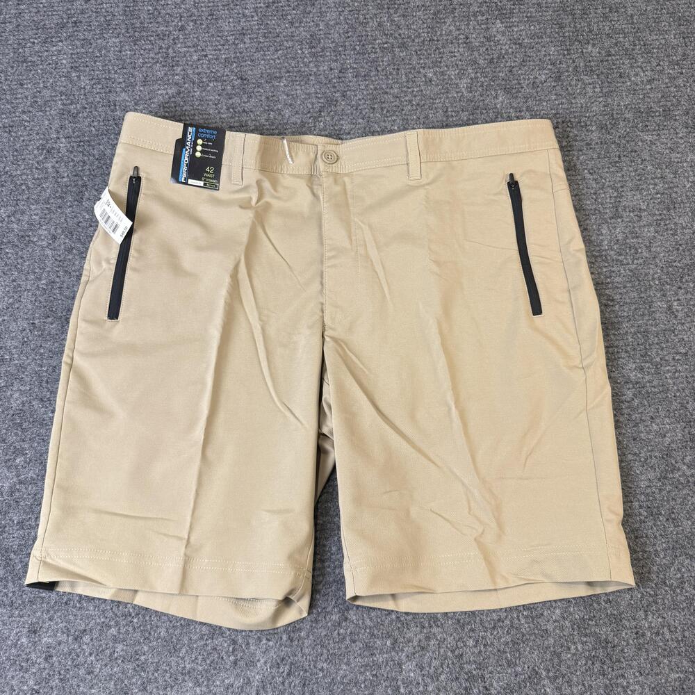 Roundtree & Yorke Performance Shorts Mens 42 Flat Front Moisture Wicking Stretch